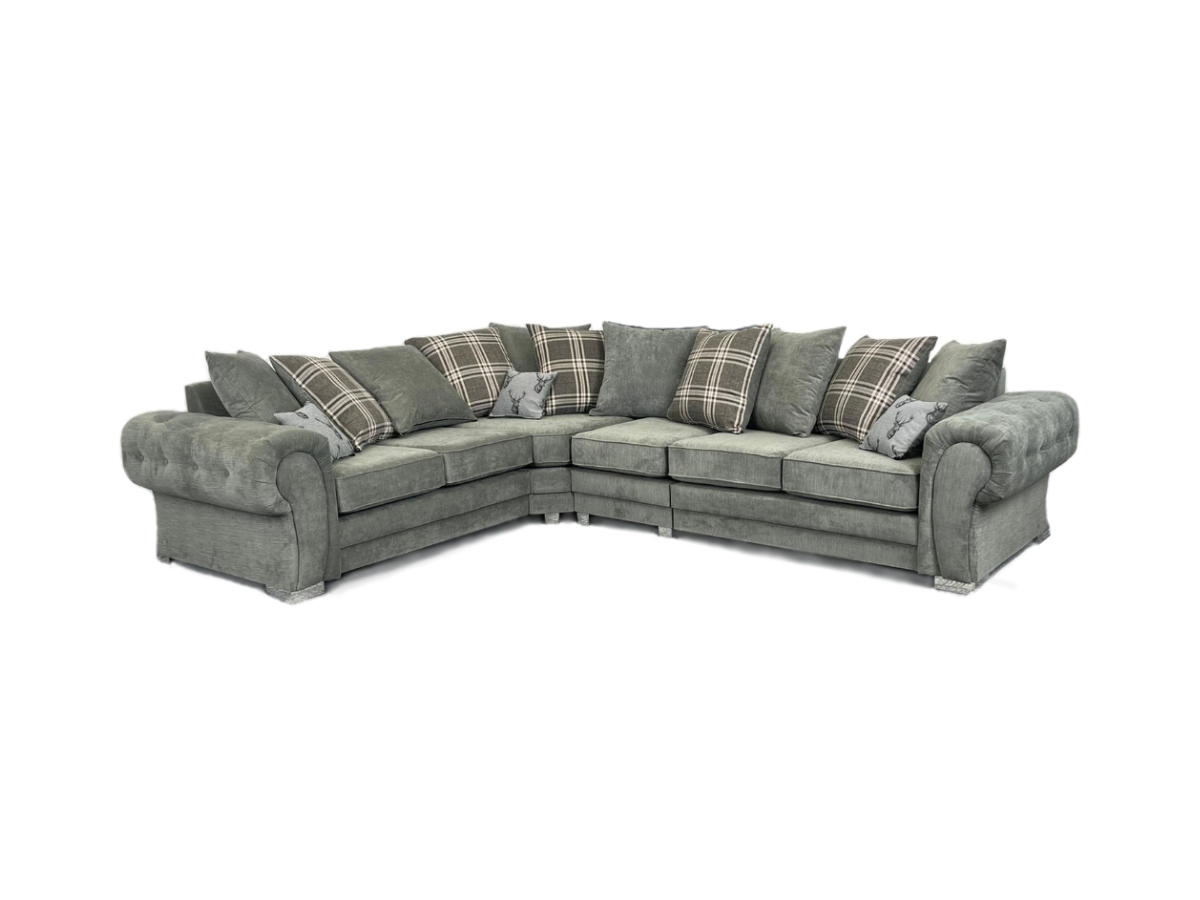 Verona Corner Sofa 6 Seater Universal Scatter Back Grey