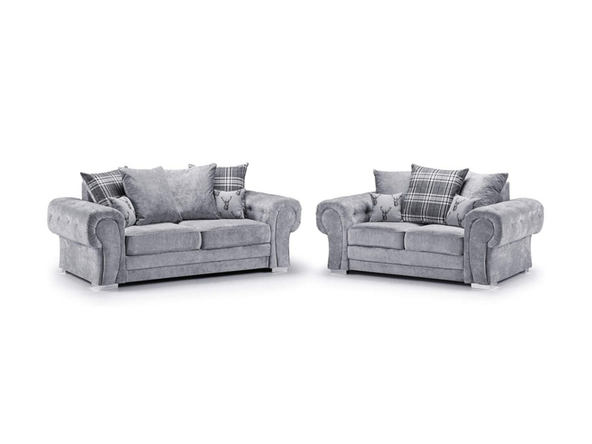 Verona 3+2 Sofa Set Grey