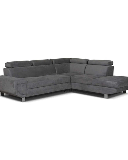 Artic Corner Sofa Bed in sleek gray fabric, offering modern design and functional seating for stylish living.