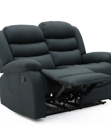 Sorrento grey chenille fabric recliner sofa set 3+2 with cupholders, perfect for comfort and style.