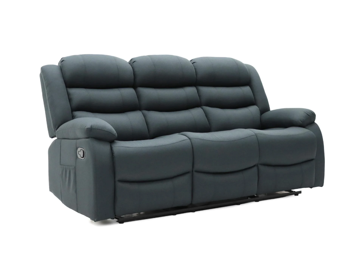 Sorrento Recliner Sofa Set 3+2 in Grey Chenille Fabric with Cupholders