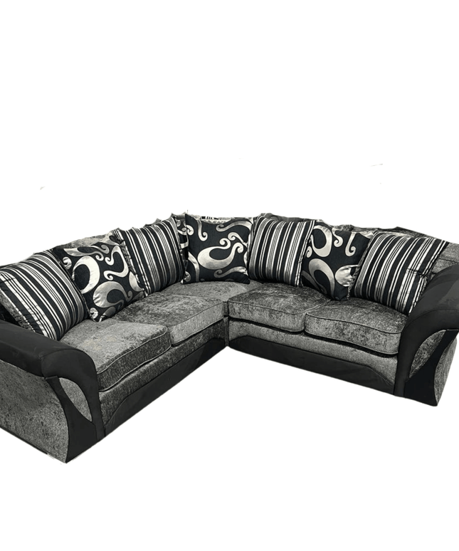 Shanon Corner Sofa featuring a stylish L-shape design with plush cushions, ideal for modern living spaces.