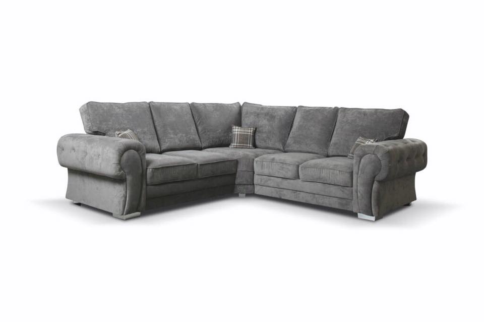 Vegas Modular Corner Sofa Full Back Grey